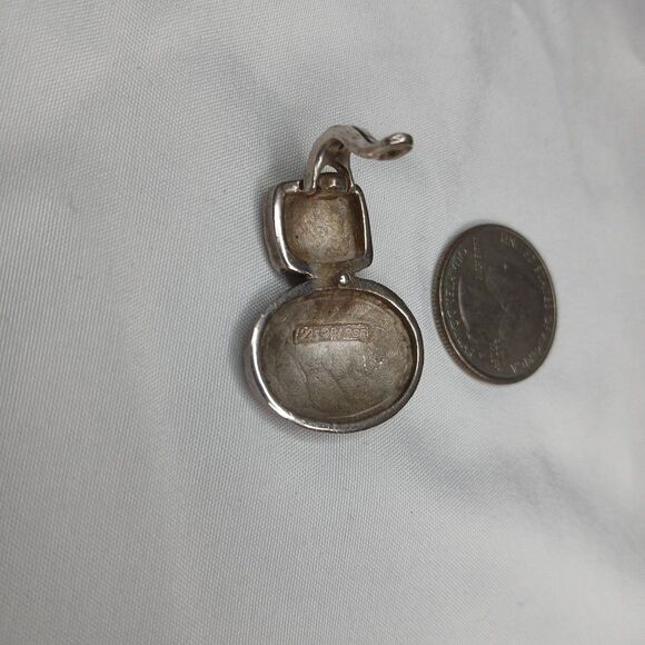 Barse 925 Sterling Silver Pendant 9g Vintage 80's Signed 1.25" - Picture 5 of 6